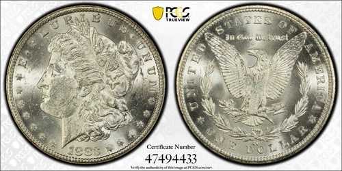 1883年-CC モルガン銀貨 PCGS ゴールドシールド MS62