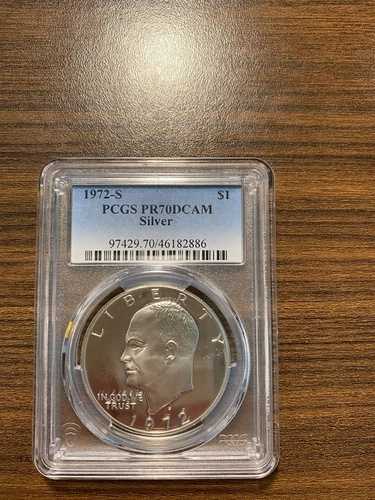 1972-S アイゼンハワー・アイク シルバードル 1ドル PCGS プルーフ PR 70 ディープカメオ (DCAM)