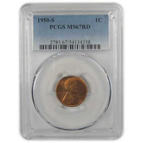 1950年 S リンカーン ウィートセント MS 67 RD PCGS ペニー 未流通 SKU:I22412｜WORLD RESOURCE【QUEEN店】 104,665円
