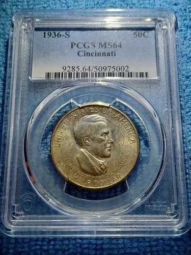 1936年 S シンシナティ記念ハーフドル PCGS MS64 ソリッドオリジナルラスター｜WORLD RESOURCE【QUEEN店】