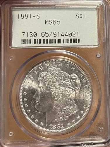 1881-S ラトラーホルダー（フレーム付き） PCGS MS65 モルガン銀貨