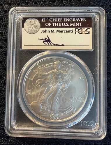 2004年 シルバーイーグル PCGS MS70 ファーストストライク ジョン・マーカンティ署名