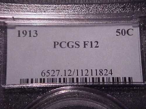 1913 PCGS F-12 バーバーハーフダラー LITY BER # Combined Ship の半分以上
