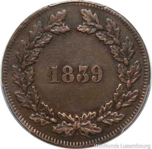 GG0079 希少 エッセイ ハイブリッド マネタリー プレス 1 デシム ルイ・フィリップ 1839 PCGS AU-