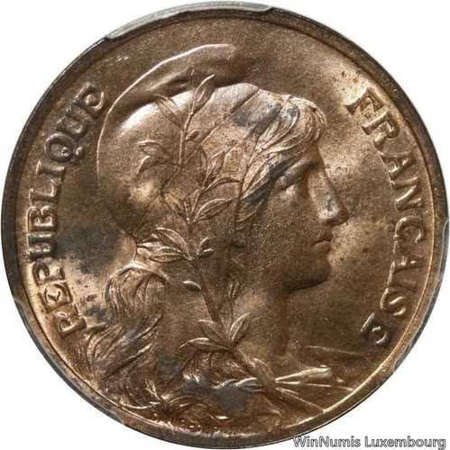 V3722 希少 フランス 10 サンタイム デュピュイ 1904 エトワール PCGS MS63 コル・クライン -＞オファー-