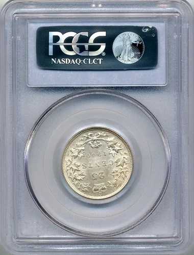 1900年カナダ25セント硬貨 - ほぼ未使用、PCGS AU53 102,850円