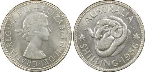 1956年 Mシリング 1/- オーストラリア PCGS MS64 GEM UNC #2256