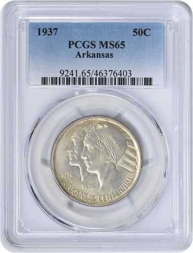 アーカンソー州記念銀貨ハーフドル 1937年 MS65 PCGS