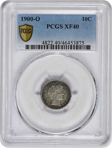 1900-O バーバー シルバーダイム EF40 PCGS
