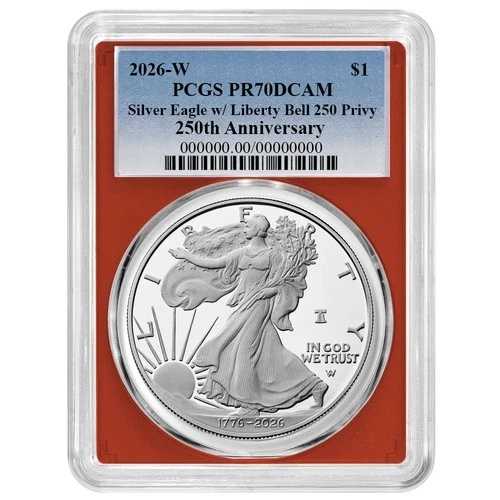 プレセール - 2026-W $1 1オンス プルーフ アメリカンシルバーイーグル PCGS PR70DCAM ブルーラベル