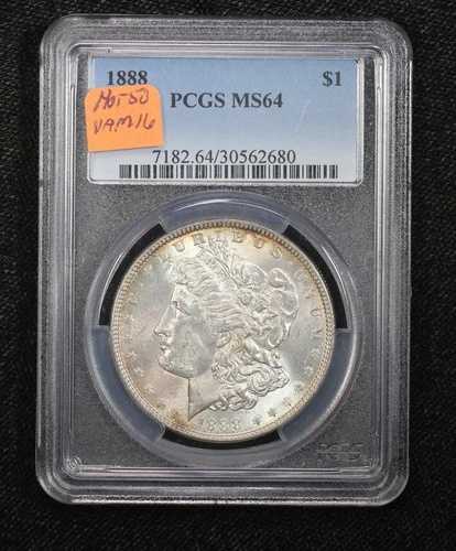 1888年 モルガン・ダラー PCGS MS-64 VAM-16 ホット50 バラエティ 2V08