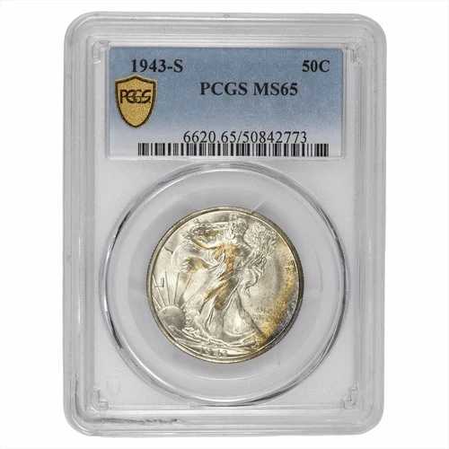 1943S ウォーキング・リバティ・ハーフダラー 50セント PCGS MS 65