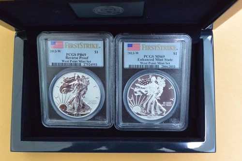 2013-W ウェストポイント シルバーイーグル 2枚セット PCGS PR69/MS69 リバース/エンハンスドFS 79,255円