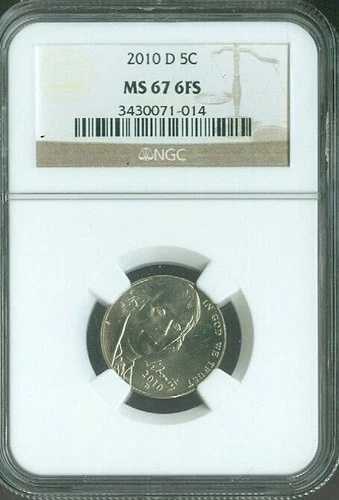 2010 D ジェファーソン ニッケル 5C NGC MS67 FS 品質