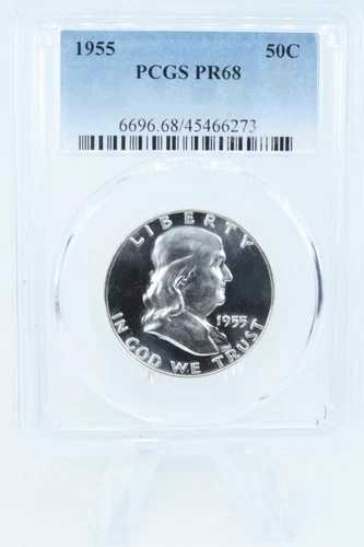 1955-P PCGS PR68 フランクリン ハーフダラー プルーフ 50セント