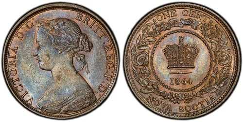 ノバスコシア州。ビクトリア1864年AEセント。PCGS MS63BN（ブラウン）RCM。KM 8.2。｜WORLD RESOURCE【QUEEN店】