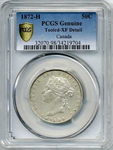 1872-H カナダ 50セント - PCGS EF 詳細