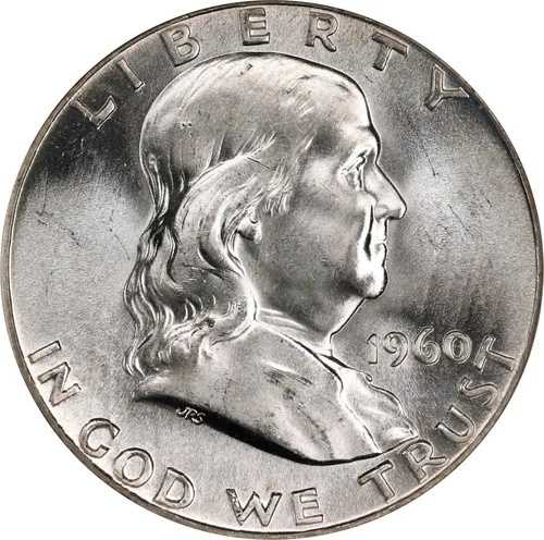 1960年 フランクリン ハーフダラー PCGS MS-65 FBL