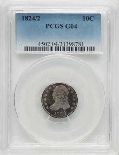 1824/2 - キャップドバストダイム - PCGS Good 4 - コレクター向けコイン