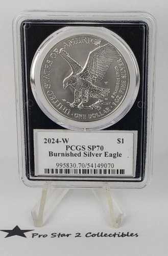 2024-W PCGS SP70 バーニッシュドシルバーイーグル クリーブランド＆バランサイン