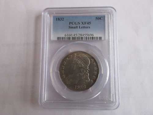 1832年、キャップドバストハーフダラー、小文字、PCGS、XF45