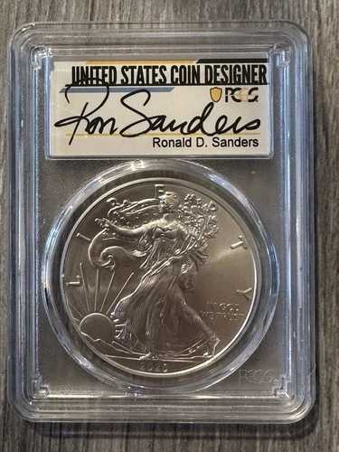 2020 P- アメリカンシルバーイーグル - PCGS - MS70 - 緊急発行 - FDOI - ロン・サンダース