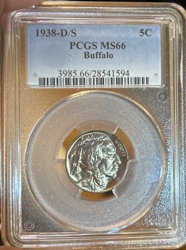 1938-D/S PCGS MS66 バッファローニッケル