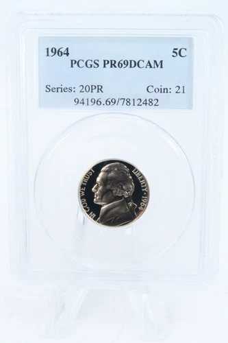 1964-P PCGS PR69DCAM ジェファーソン ニッケル プルーフ 5C