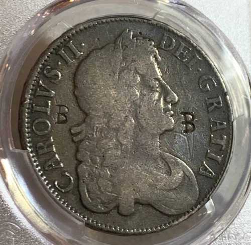 1677年 英国クラウン銀貨 S-3358 PCGS F