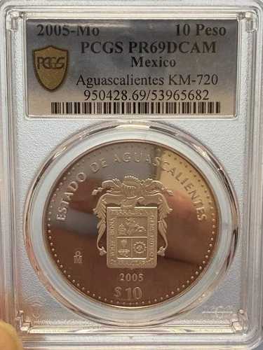 2005 Mo AGUASCALIENTES 10 ペソ PCGS PR69DCAM メキシコ プルーフ エスペホ 77,440円