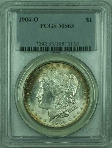 1904-O モルガン シルバー ダラー 1ドル コイン PCGS MS-63 トーン (36) E