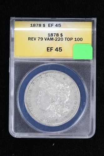 1878年モルガン・ダラー ANACS Rev 79 VAM-220 トリプルR トップ100 EF 45 3XOK