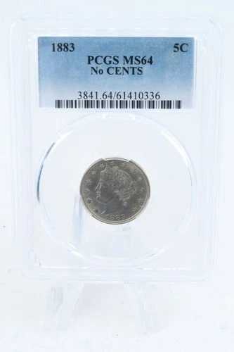 1883-P PCGS MS64 セントなし リバティ ニッケル ビジネス ストライク 5C
