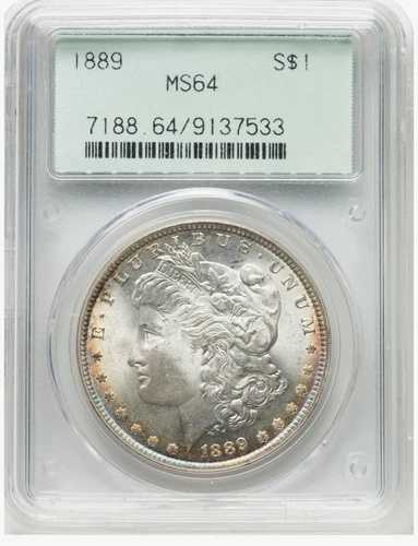1889年 P モルガン銀貨 PCGS MS-64 OGH