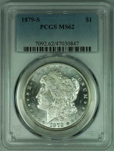 1879-S モルガン銀貨 セミプルーフ PCGS MS-62 (35B)