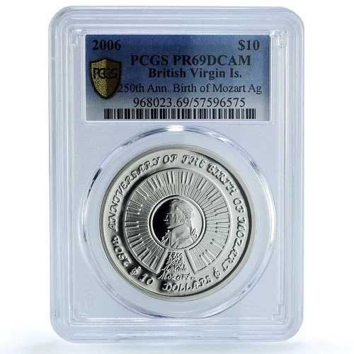 英国領ヴァージン諸島 10ドル モーツァルト 作曲家 PR 69 PCGS 銀貨 2006年 62,920円