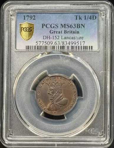 1792年 コンダートークン PCGS MS-63 BN DH-152 ランカシャー、ランカスター
