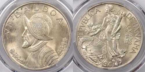 パナマ 1947年 バルボア PCGS MS 64 PC1380 まとめ買い発送
