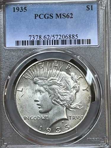 1935年ピースシルバードル - PCGS MS 62 62,920円
