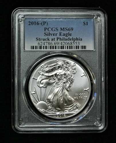 2016 P シルバー イーグル PCGS MS69 ストライク・アット・フィラデルフィア ブルーラベル ?V3?553? 62,920円