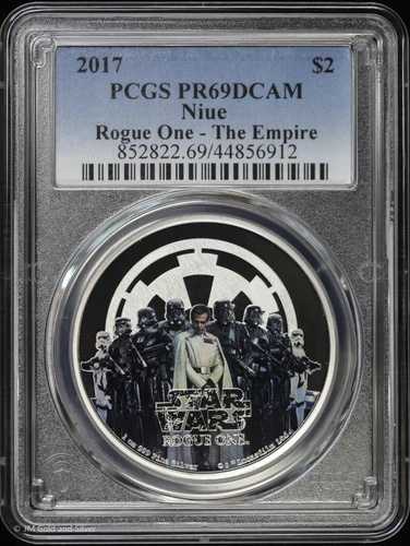 2017年 ニウエ 2ドル 1オンス プルーフ カラーライズド シルバー ローグ・ワン - 帝国 PCGS PR 69 DCAM