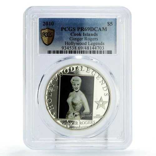 クック諸島 5ドル ハリウッド ジンジャー・ロジャース映画 PR69 PCGS 銀貨 2010年 62,920円