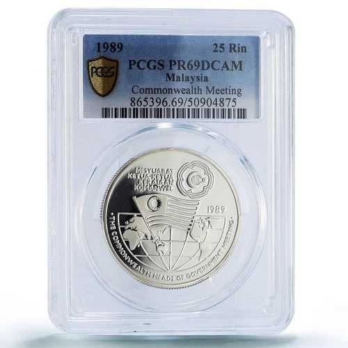 マレーシア 25 リンギット コモンウェルス会議政治 PR69 PCGS 銀貨 1989 62,920円