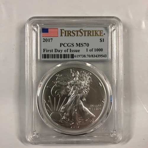 ??PCGS MS70 2017 ファーストストライク 発行初日 シルバーイーグル ??超レア??