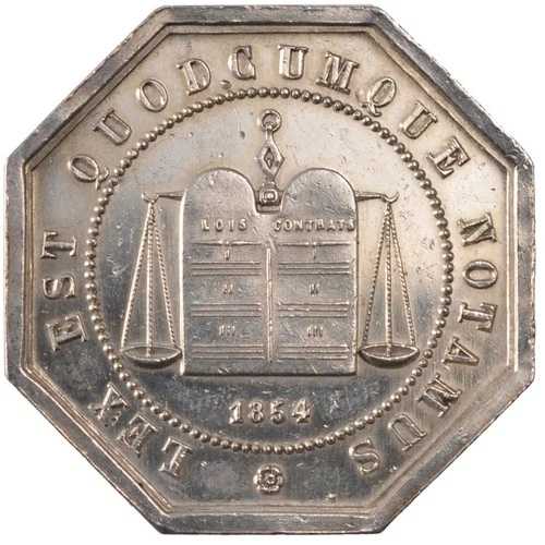[#57730] フランス、トークン、公証人、1854年、MS(60-62)、銀、ルルージュ:12