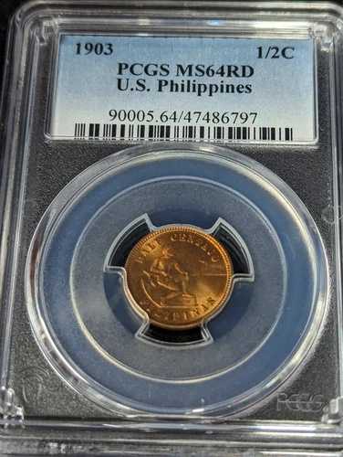 1903 1/2C PCGS MS64RD 米国 フィリピン