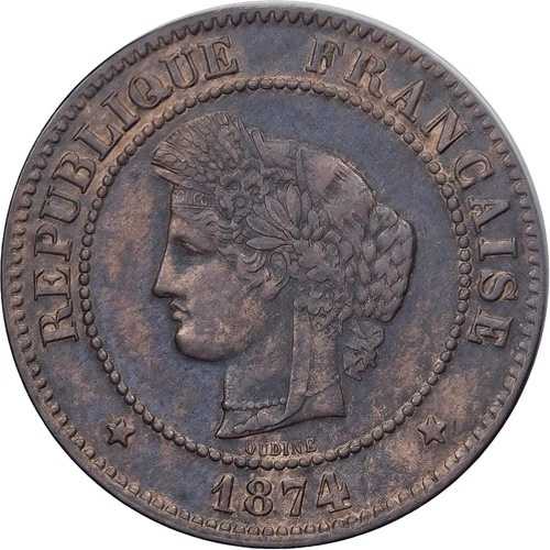 [#1507960] フランス、5 サンタイム、セレ、1874 年、ボルドー、ブロンズ、オーストラリア、ガドゥリー:157、a