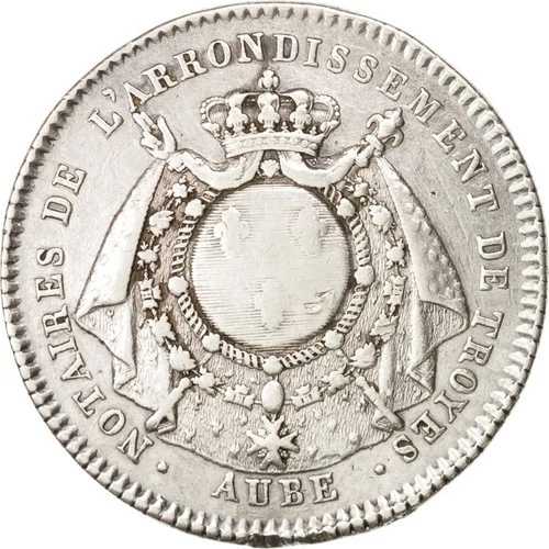[#414831] フランス、トークン、公証人、Notaires de l\'arrondissement de Troyes、1807、E