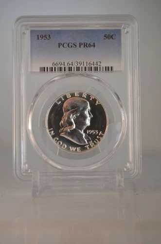 PR64 1953 PCGS グレーデッド フランクリン シルバー ハーフダラー プルーフコイン 希少 未流通