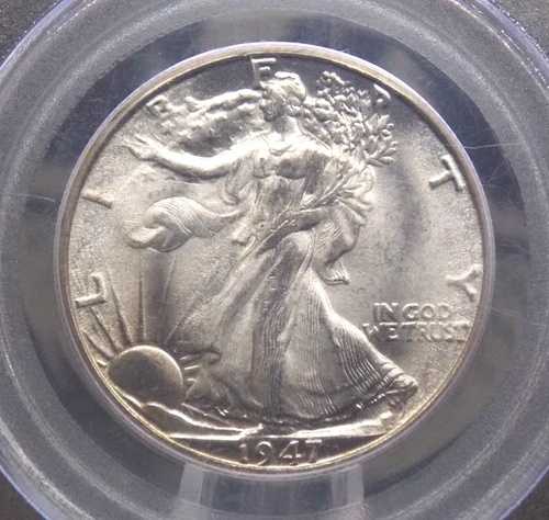 1947年製「D」ウォーキング・リバティ シルバー ハーフドル 50セント PCGS MS66 #764 Gem BU ECC&C, Inc